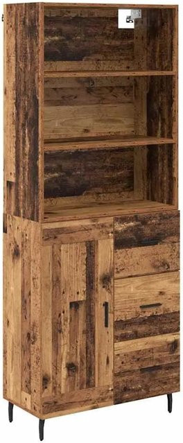 vidaXL Highboard Altholz in Braun aus Engineered Wood und Glas B/T/H: 69,5 x 34 x 180 cm - Bild 1
