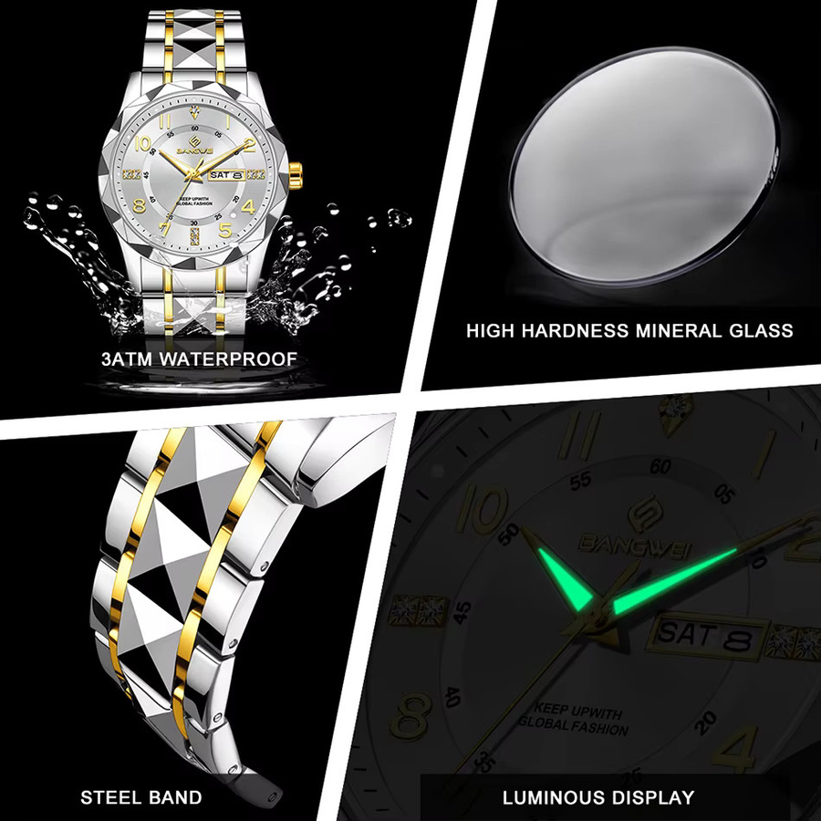 BANGWEI Chronograph, Diamant, Edelstahl, Quarz, Damen - Bild 3