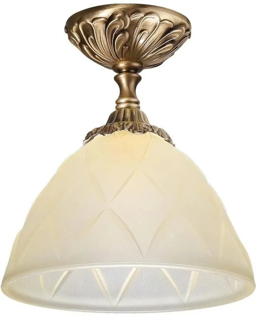 Licht-Erlebnisse Deckenleuchte im Art Nouveau Stil aus Messing und Glas in Bronze und Pastell-Orange, Breite: 19,5 cm, Fassung E14 - Bild 1