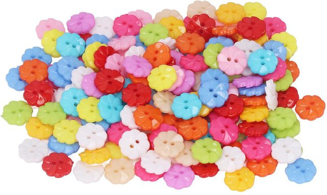 200 Stück GoolRC Blumenknöpfe aus Kunststoff in Multicolour für Bastelarbeiten - Bild 1