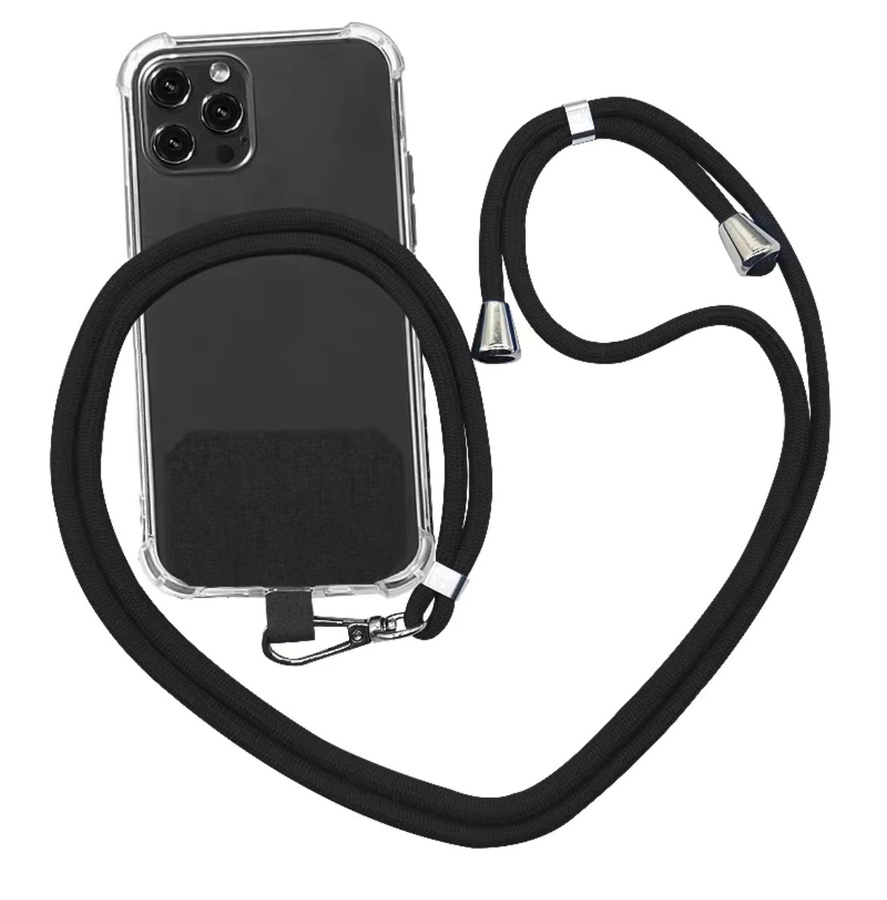 ZHANZHI Verstellbares Telefon-Lanyard in Schwarz als Universal-Schultergurt und Anti-Verlust-Umhängeschnur für dein iPhone 15 - Bild 2