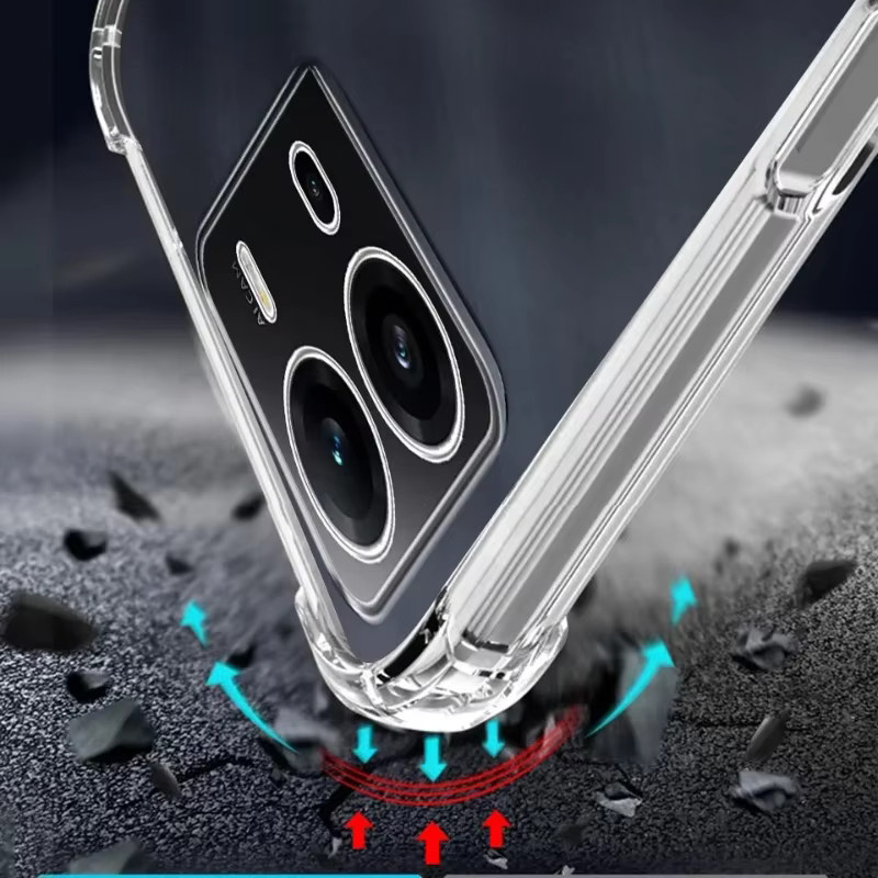 Transparente TPU Handyhülle mit Airbag-Anti-Sturz-Schutz für ViVO X80 Lite, V25 und V25E - Bild 2