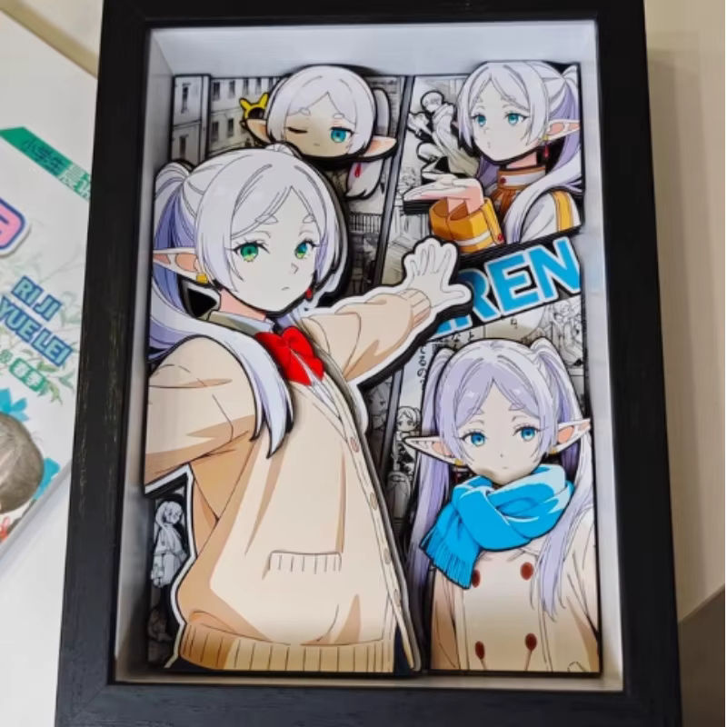 Bandai Frieren: Beyond Journey's End Handgefertigte 3D-Papierkunst Mehrfarbige Desktop-Dekoration - Bild 4