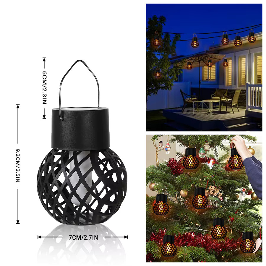 Heinast LED Solar Laterne mit Flammen-Effekt, wasserdichte Hängeleuchte für Garten, Terrasse und Hof - Bild 5