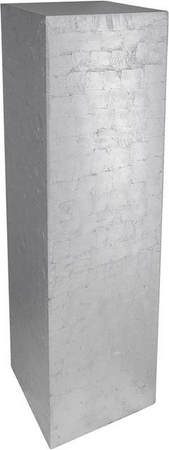 Vivanno Säule Podest aus Fiberglas in Blattsilber, B/T/H: 30 x 30 x 100 cm - Bild 1