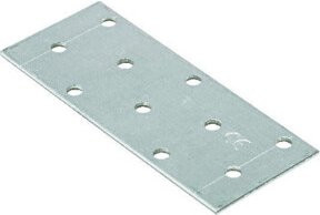 domax Lochplatte verzinkt in Silber B/H/T: 20,0 x 8,0 x 2,0 cm - Bild 1