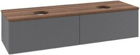 V&B Waschtischunterschrank Antao mit Frontstruktur in Anthrazit lackiert, B/T/H: 160 x 50 x 50 cm - Bild 1