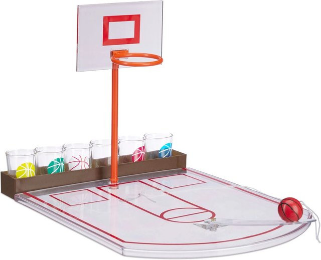Relaxdays Basketball Trinkspiel Kunststoff Transparent - Bild 1