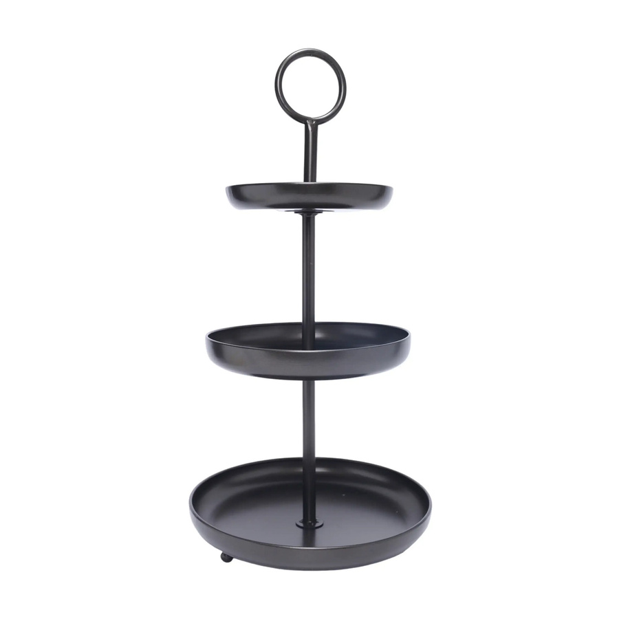 House of Nature Etagere Diesbach in Schwarz aus Metall mit 3 Ebenen, Breite: 60 cm, Tiefe: 30 cm, Höhe: 30 cm - Bild 1