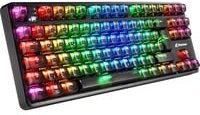 Sharkoon Crystal Shark Mechanische Gaming-Tastatur mit USB-C, QWERTZ DE, Multicolour, Transparent/Schwarz - Bild 1