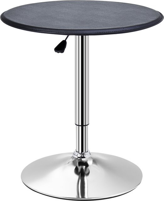 HOMCOM Bartisch rund in Schwarz mit höhenverstellbarer Tischplatte und Drehfunktion, Durchmesser: 63 cm, Höhe: 73-93 cm - Bild 1