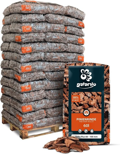 Galamio Rindenmulch Pinie Deko Plus, Farbe: Braun, 39 Säcke à 60 l - Bild 1