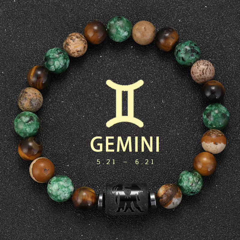 SANSWL Armband, Tigerauge-Stein, grün, Vintage, Unisex - Bild 4