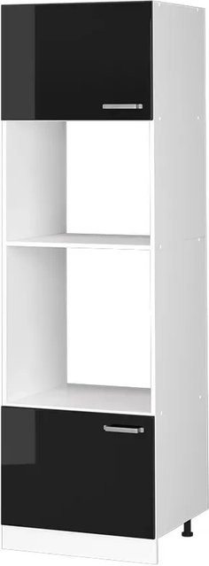 Vicco Mikrowellenschrank R-Line Küchenschrank in Weiß und Schwarz mit Hochglanz-Finish, Breite: 60 cm - Bild 2