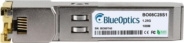 BlueOptics SFP Transceiver für Niagara Networks N-SFP-TX kompatibel, Gigabit Ethernet Highspeed Datenübertragung, Farbe: Silber - Bild 1