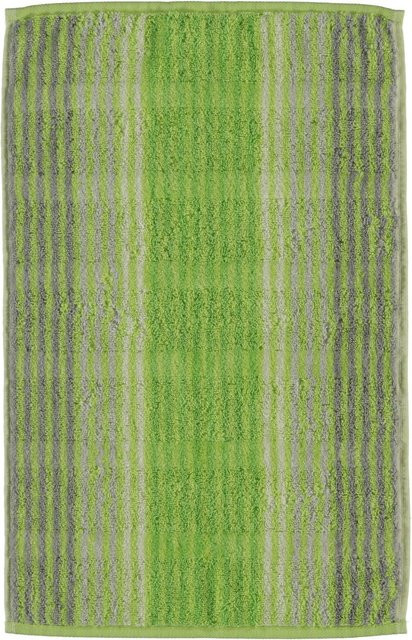 Gästetuch Cawo Noblesse Cashmere in Grün gestreift aus Baumwoll-Terry, Breite: 30,0 cm - Bild 1