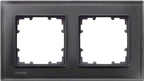 Siemens Schalterprogramm Delta 2fach Rahmen in Schwarz aus Glas 5TG12022 - Bild 1