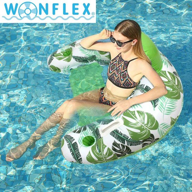 Wonflex Aufblasbare Schwimmende Liege in Blattform als Wasser-Hängematte aus PVC - Bild 1