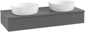 V&B Waschtischunterschrank Antao mit Frontstruktur in Anthrazit, B/T/H: 120 x 50 x 19 cm - Bild 1