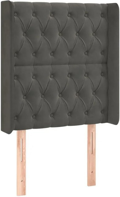 vidaXL LED Kopfteil aus Samt in Dunkelgrau mit USB-Ladeport und integrierter Beleuchtung B/T/H: 83 x 16 x 118/128 cm - Bild 1