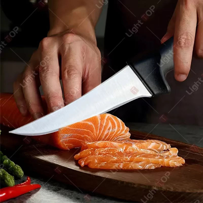 Professionelles Filet-Ausbeinmesser aus Edelstahl mit Kunststoffgriff und Schutzhülle - Bild 4
