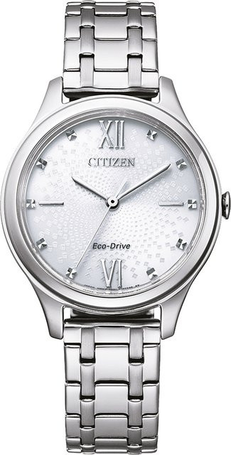 Citizen Armbanduhr, Solar, Edelstahl, Weiß, 30 mm, Damen - Bild 1