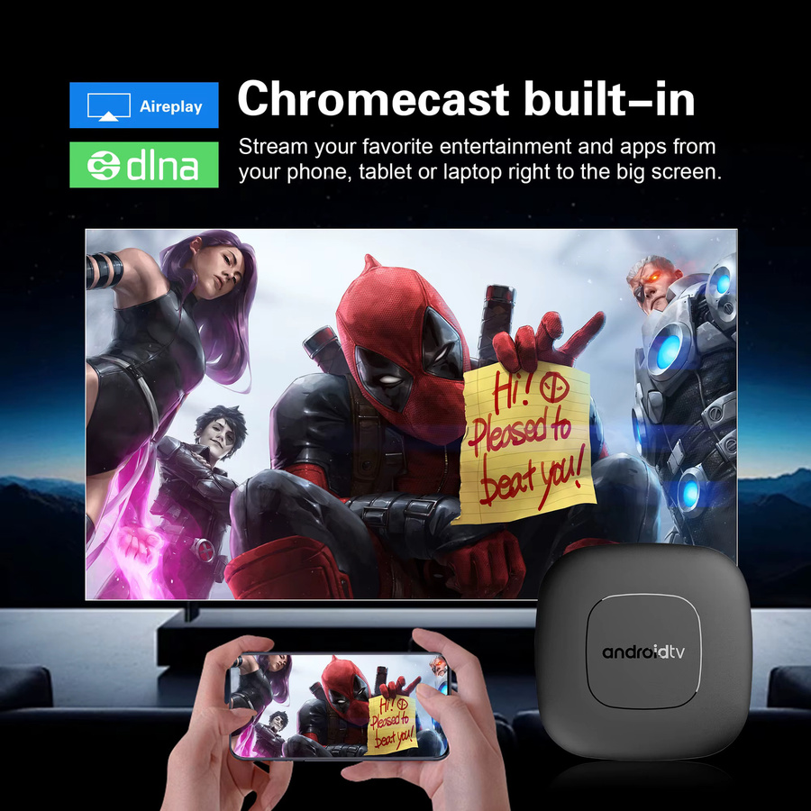 Mortal T1 TV-Box Android 14 Smart Streaming Media Player mit Allwinner H313, 4K UHD, Dualband Wifi 6, Bluetooth 5.0 und Sprachassistent, Schwarz - Bild 4