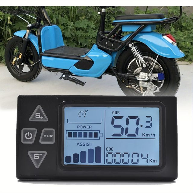 Mcezdy UART2 S861 Elektrisches Fahrrad LCD Display Tachometer in Schwarz mit wasserdichter Verbindung für E-Bikes - Bild 1