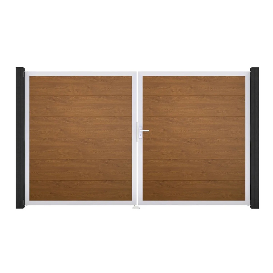 GroJa Steckzaun Tor BasicLine DIN Rechts EV1 Doppel-Tor in Golden Oak - Bild 2