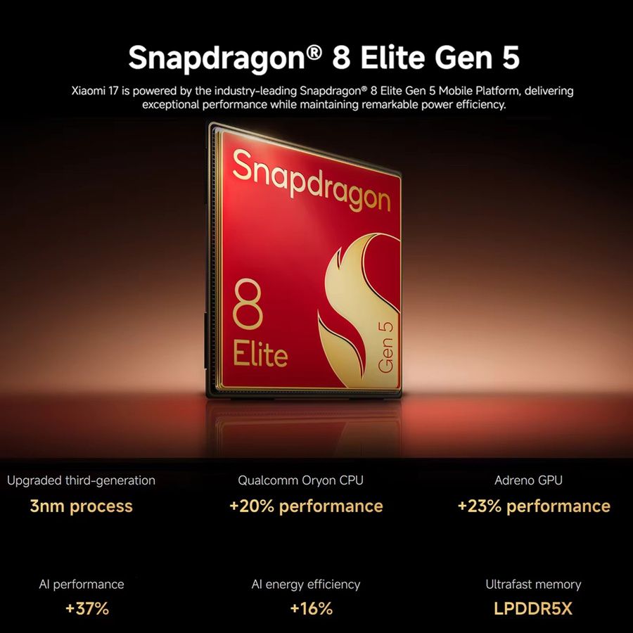 Xiaomi 17 Smartphone Globale Version in Schwarz mit 6,3 Zoll OLED-Display, Snapdragon 8 Elite Gen 5 Prozessor, 50MP Leica-Kamera und 6330mAh Akku - Bild 6