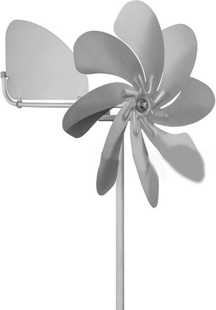 R2LD Windmühle als Gartendekoration aus Metall in Silber, 360 Grad drehbar - Bild 1