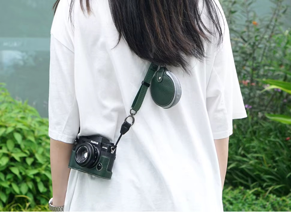 Fujifilm Retro Leder Kamera-Schutzhülle Halbe Case für X-T10 XT20 XT30 X-T30II XT30III in Grün - Bild 5