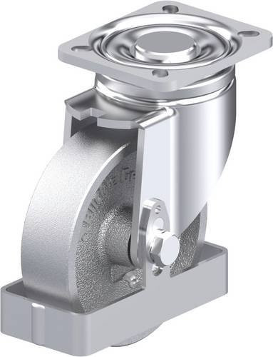 Blickle Stahlblech-Lenkrolle LH-G 125G-1-FS in Silber mit 125 mm Rad-Durchmesser und 450 kg Tragfähigkeit - Bild 1