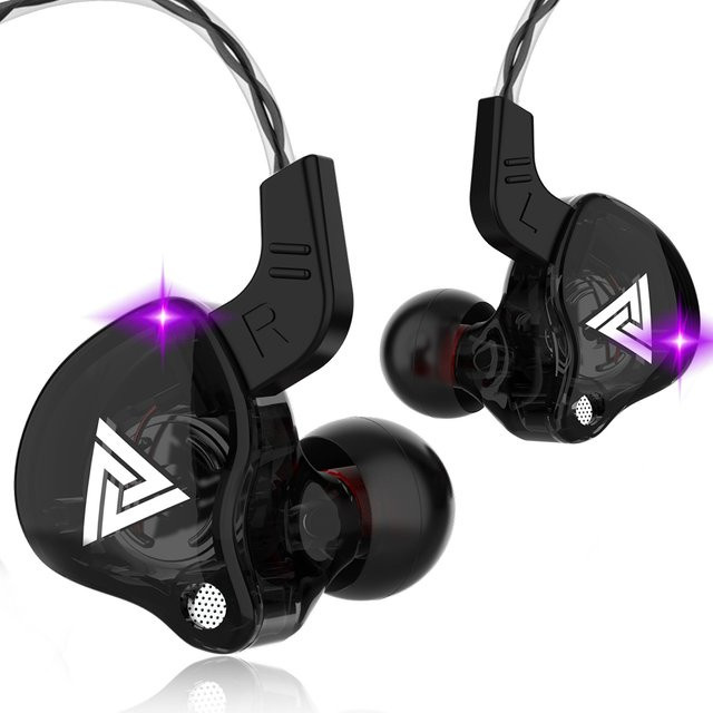 QKZ AK6 AKX In-Ear Kopfhörer mit Mikrofon, Stereo HiFi Sport Headset mit dynamischen Treibern und Subwoofer, Schwarz - Bild 1