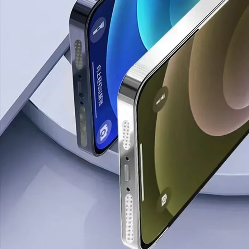 13 Stück Universal Metall Mesh Anti-Staub Aufkleber für iPhone 17 16 15 Pro Max Plus Lautsprecher Schutz in Silber - Bild 4