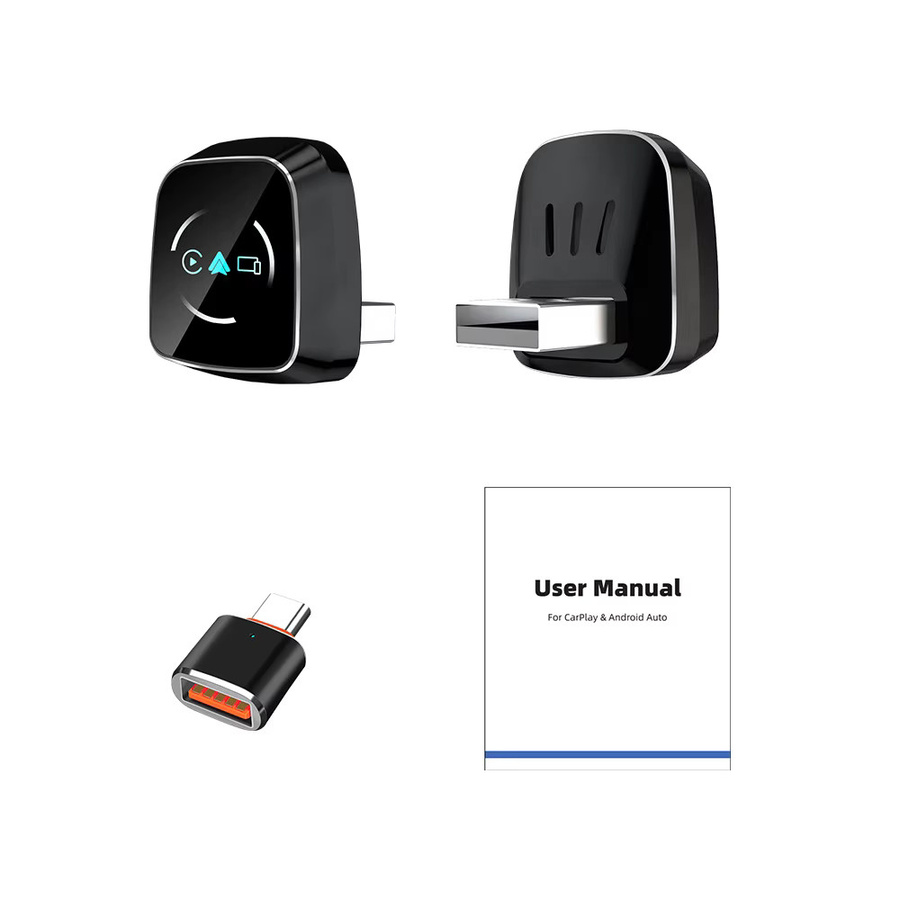 uhulamb 4-in-1 Dongle für kabelloses Android Auto und CarPlay mit AirPlay Screen Mirroring, Farbe: Schwarz - Bild 4