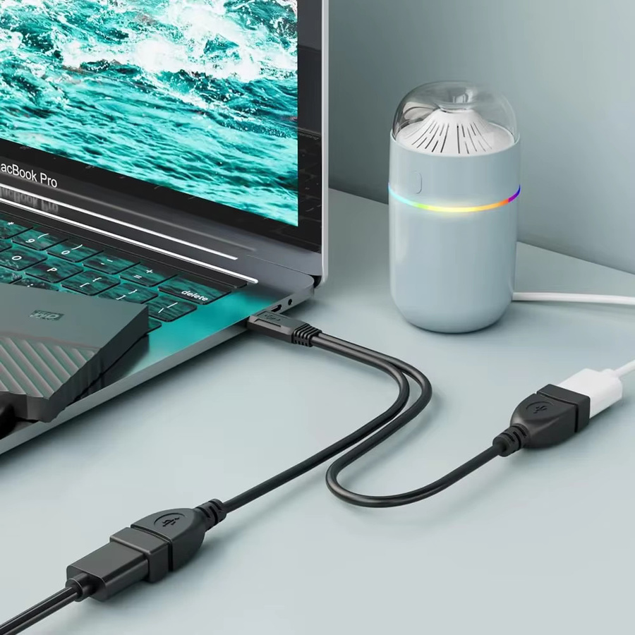 2-Port USB-Splitter-Verlängerungskabel Schwarz für Ladefunktion und Datenübertragung - Bild 3