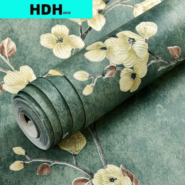 Meihodan 3D Retro Wandtapete mit Blumen und Reben aus selbstklebendem Vlies in Multicolour - Bild 1