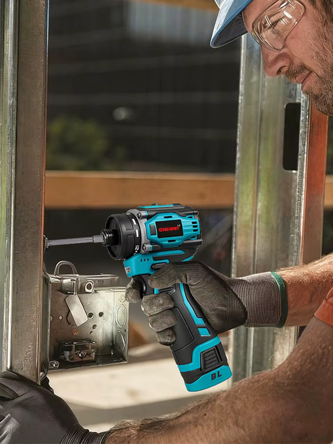 ONEVAN 3in1 Bürstenloser Akku-Schraubendreher 450 W Multifunktions-Bohrer in Blau - Bild 7