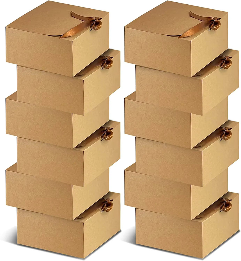 10er-Pack Weihnachtsgeschenkboxen aus Papier mit Band zur Geschenkverpackung - Bild 2