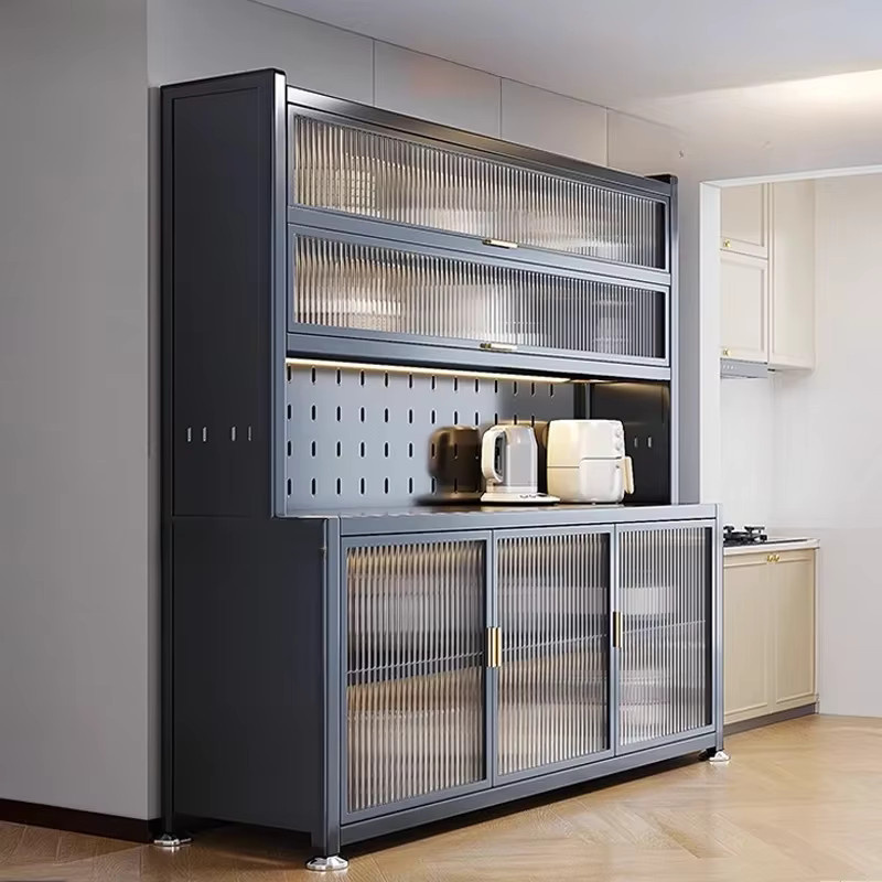 DUTRIEUX Küchenschrank aus Metall in Weiß mit Glastüren und Regalen im nordischen Design - Bild 2