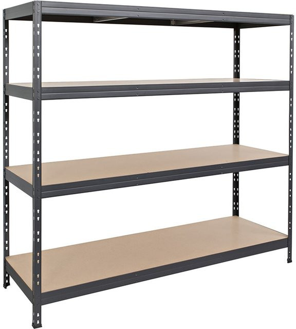 AR SHELVING Schwerlastregal RIVET mit 4 Böden aus verzinktem Stahl in Anthrazitgrau, B/T/H: 180 x 60 x 180 cm - Bild 1