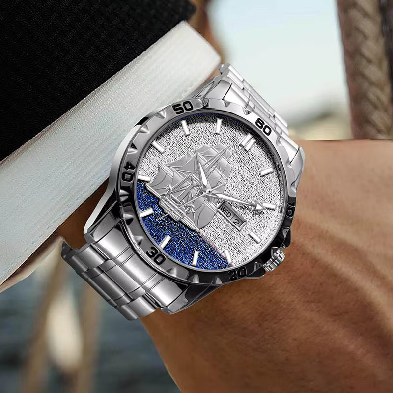 GLENAW Armbanduhr Automatik, Edelstahl, Silber, Herren - Bild 5