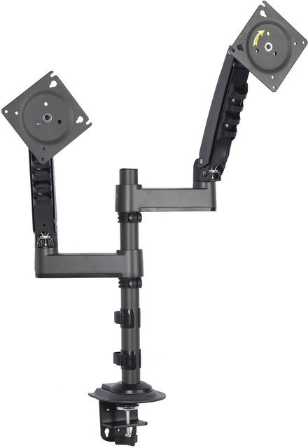 Aimo Doppel-Monitorständer aus Aluminium und Stahl für 17 bis 27 Zoll, verstellbar, Schwarz - Bild 1