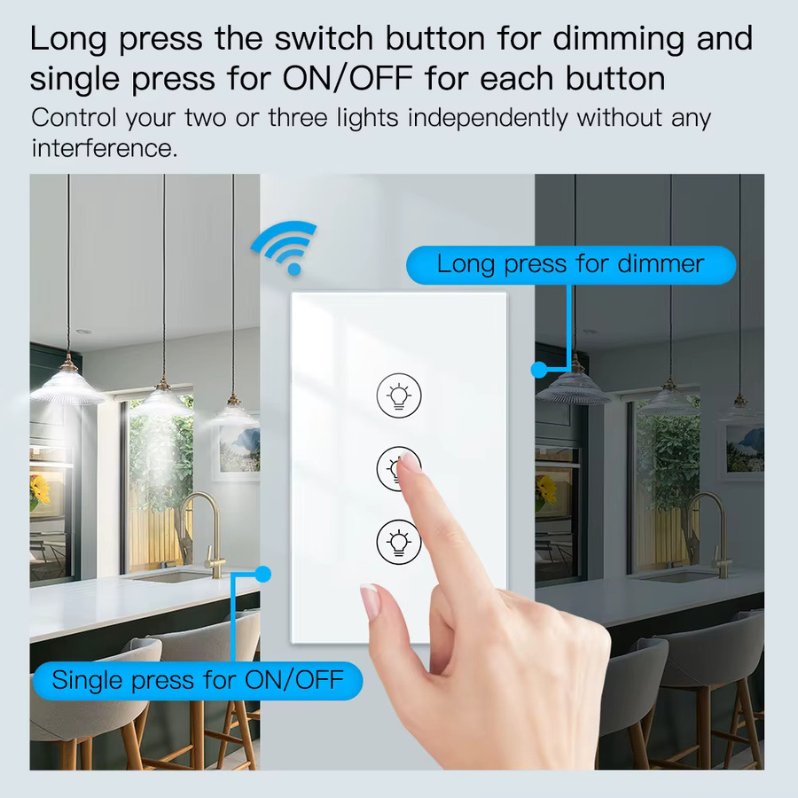 MOES Tuya WiFi Smart Dimmer Wanddimmer mit Fernbedienung, kompatibel mit Alexa und Google Assistant, Smart Life App, erhältlich in Schwarz oder Weiß - Bild 2