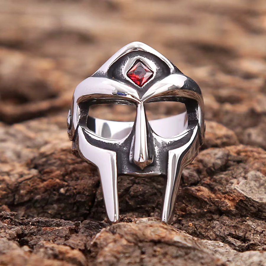 NORTHMAN Ring Edelstahl, Silber, Kristall, Vintage, Unisex - Bild 2