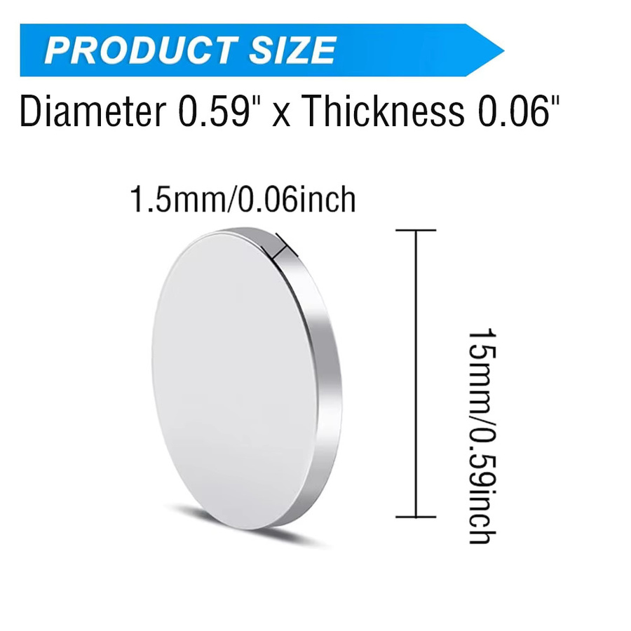 U-POLEMAG Runder Scheibenmagnet in Silber, Durchmesser: 15 mm, Höhe: 1,5 mm - Bild 2