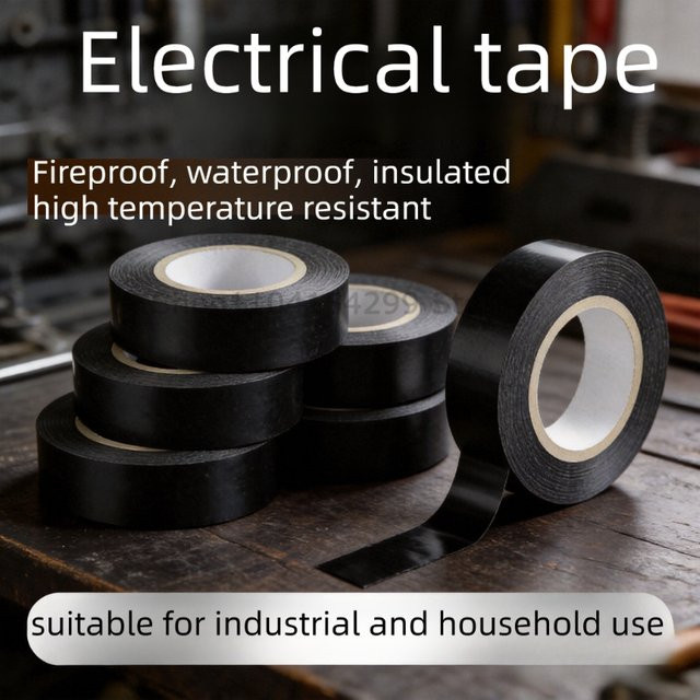 Elektrisches Isolierband aus PVC in Schwarz, wasserdicht und hitzebeständig für Heim und Industrie - Bild 1