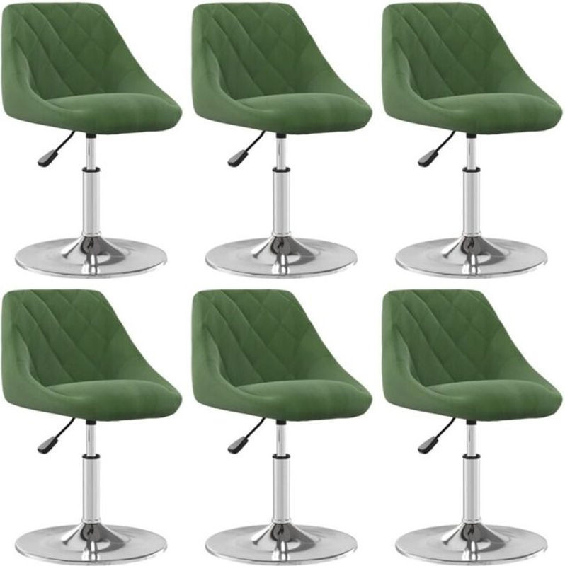 vidaxl Esszimmerstühle Set 6er Pack Modern Drehbar in Dunkelgrün Samt - Bild 1