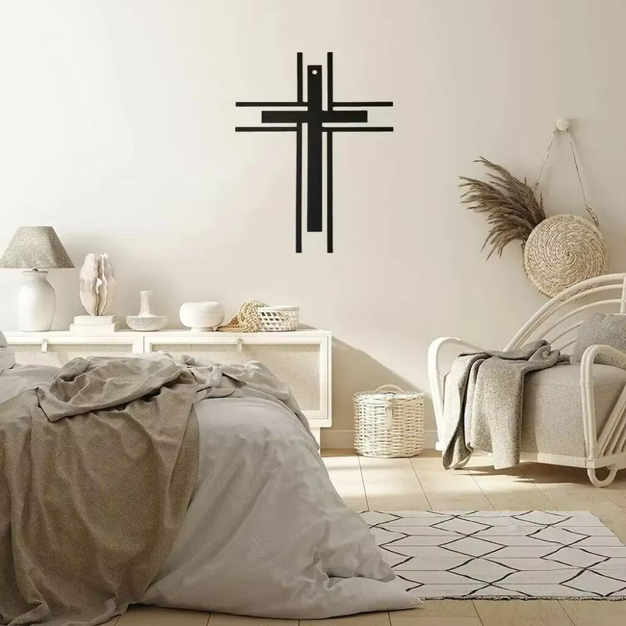HELLOYOUNG Metall Wandkreuz Aufkleber in modernem Design für deine Wohnzimmer Dekoration - Bild 3